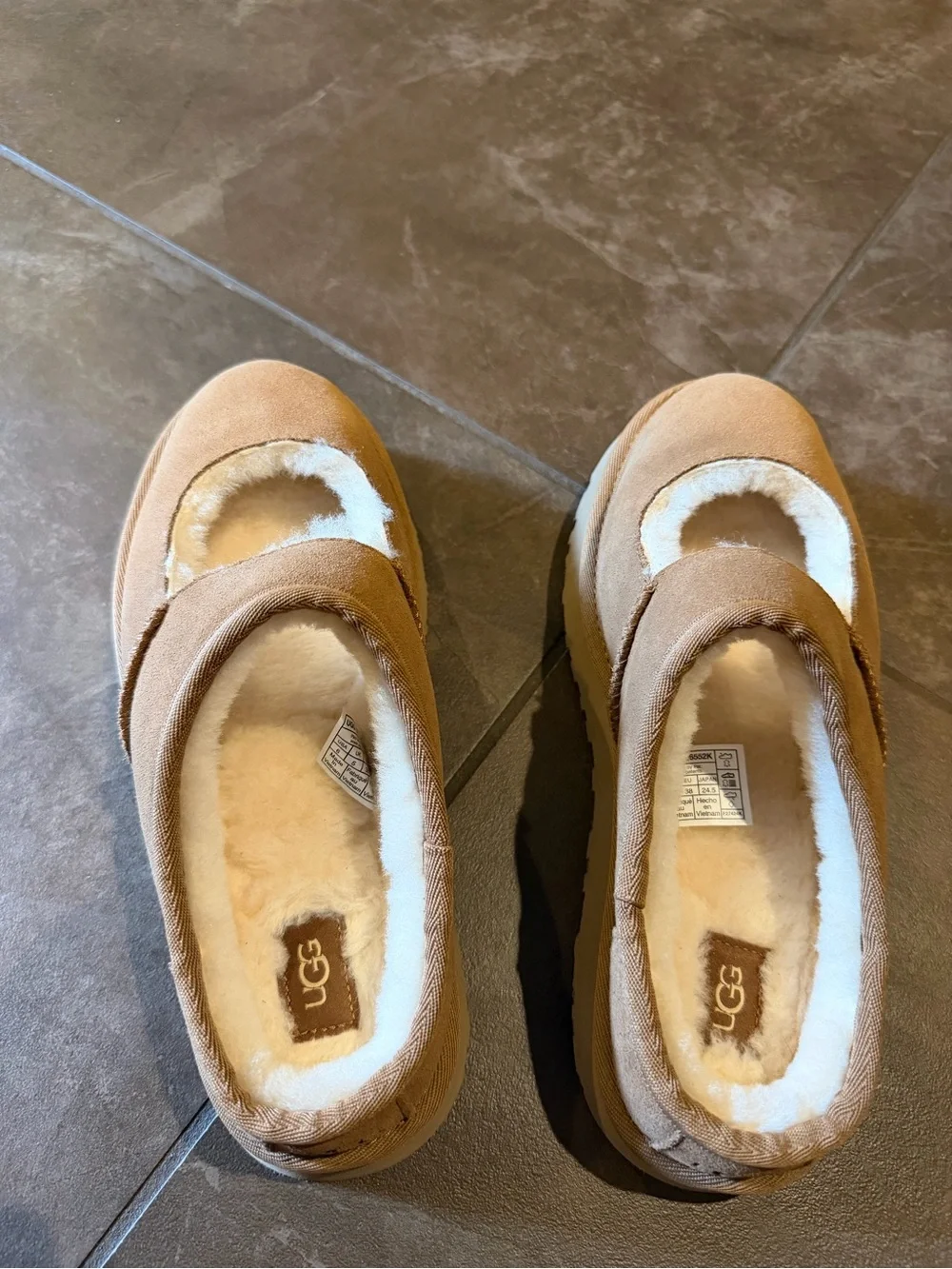UGG Chestnut Suede Shearling Clog
